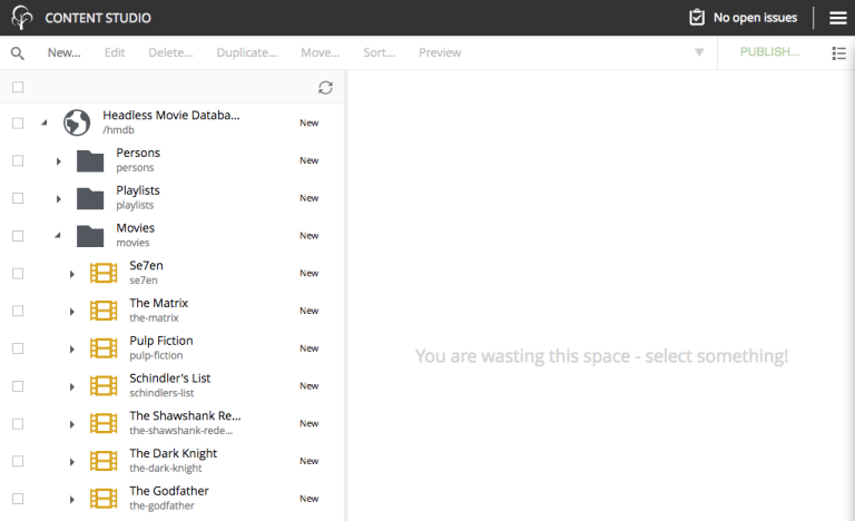 screenshot of Enonic XP